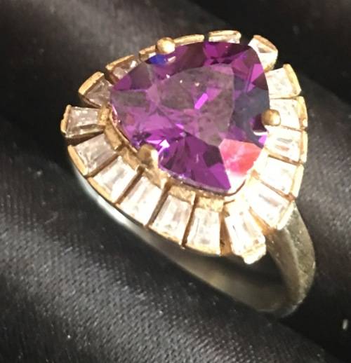 Fascination Amethyst Set in genuine 925 Sterling Silver Ring