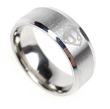 8mm Super Man Unisex Ring Stainless Steel Titanium Ring