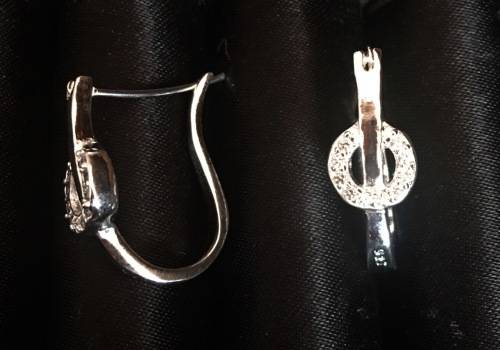 Attractive Diamante Set in 925 Sterling Silver Imported Filled Earrings with 925 Marking