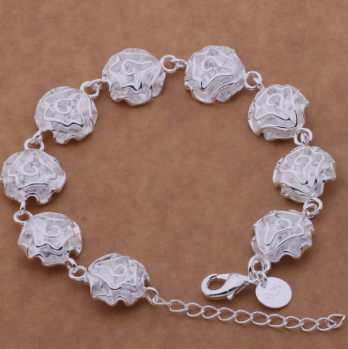 Dazzling Imported 925 Sterling Silver Rose Imported Filled Bracelet with 925 Marking