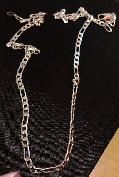 Fancy Unisex 925 Sterling Silver Imported Filled Figaro Chain with 925 Marking
