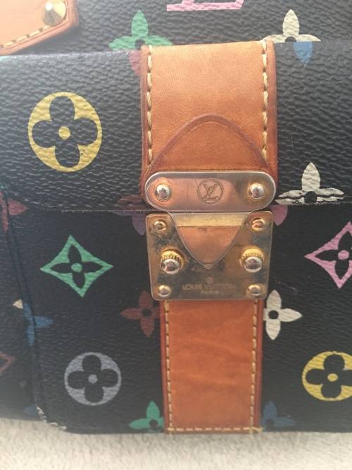GENUINE Authentic  LOUIS VUITTON Speedy  Hand bag Monogram Multicolor Noir M92642