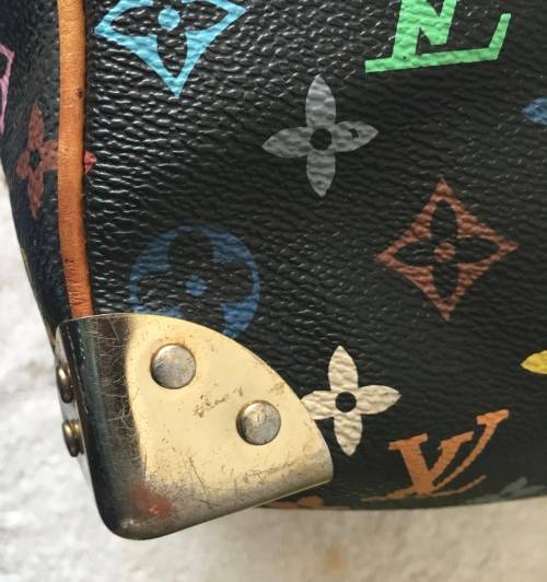 GENUINE Authentic  LOUIS VUITTON Speedy  Hand bag Monogram Multicolor Noir M92642