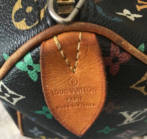 GENUINE Authentic  LOUIS VUITTON Speedy  Hand bag Monogram Multicolor Noir M92642