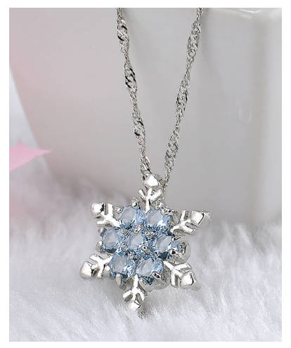 Charming Vintage Blue Snowflake Zircon with Free Matching  Necklaces