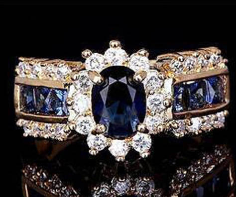 ** SissyGirls ** Flashing Blue Cr. Sapphire Imported Ring