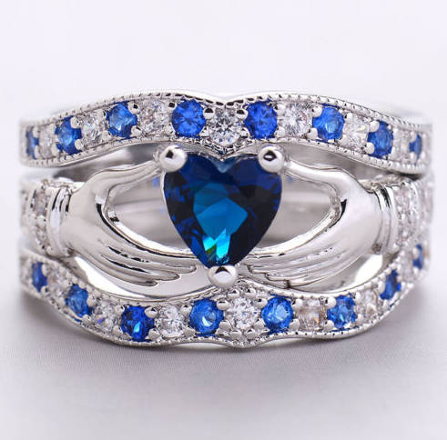 ** SissyGirls ** Attractive Imported 3 in 1 Cr.Sapphire Ring