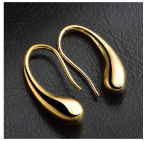 Elegant Tear Drop Yellow Gold Imported Filled Earrings