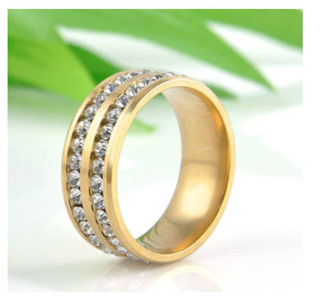 Gorgeous Unisex Cr.Diamond Yellow Rolled Gold Imported Engagement/Wedding Ring