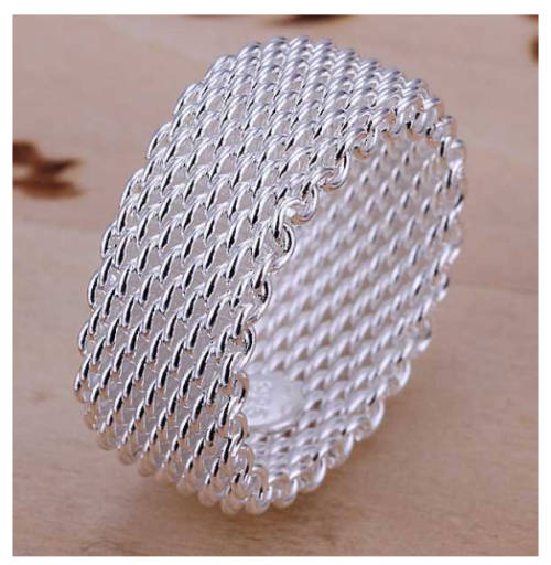 Sparkling Unisex Shelly's Somerset Mesh Imported   Ring