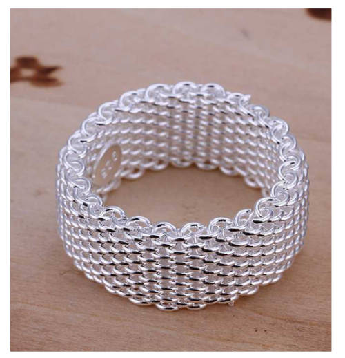 Sparkling Unisex Shelly's Somerset Mesh Imported   Ring