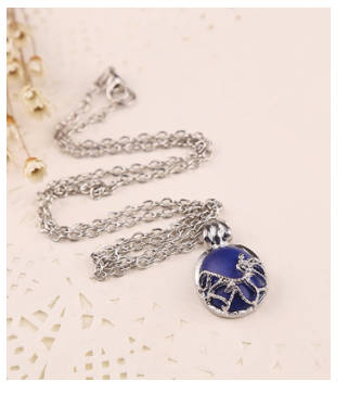 Dazzling Imported Bohemian Blue Gemstone Pendant with Matching Neck Chain