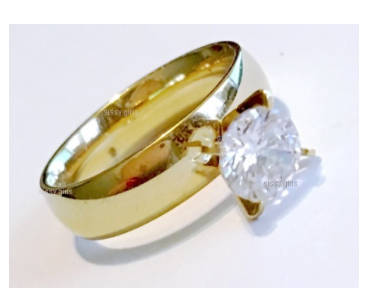 Bianca's Solitaire Cr Diamond  Engagement 18ct Yellow Imported Rolled Gold Ring