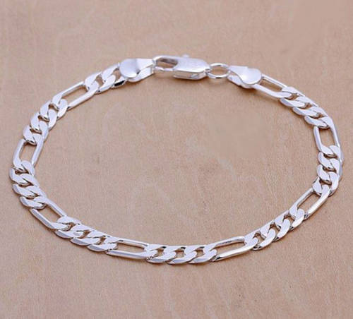Sparkling Unisex 7mm 925 Sterling Silver Bracelet Imported Filled Jewellery