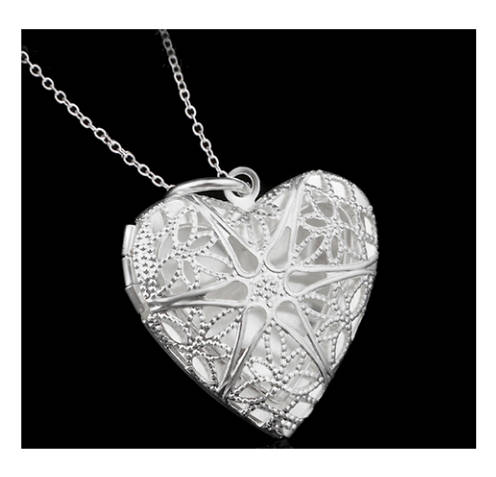 ElegantHeart Shape 925 Sterling Silver Locket with Matching free Chain Imported Filled Jewellery