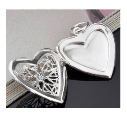 ElegantHeart Shape 925 Sterling Silver Locket with Matching free Chain Imported Filled Jewellery