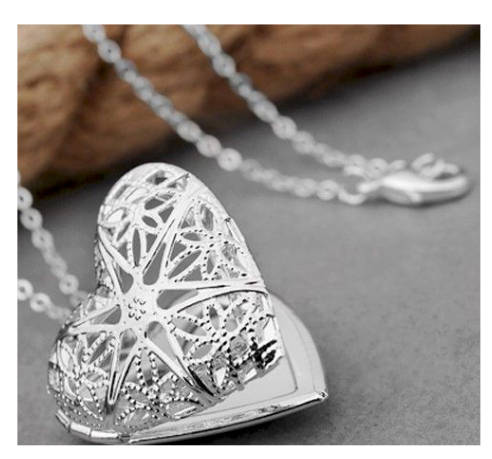 ElegantHeart Shape 925 Sterling Silver Locket with Matching free Chain Imported Filled Jewellery