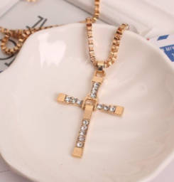 Stylish Sim Diamonds  Unisex  Cross with Matching Neck Chain