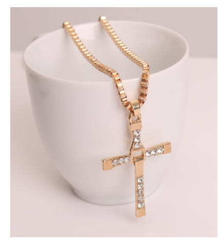 Stylish Sim Diamonds  Unisex  Cross with Matching Neck Chain