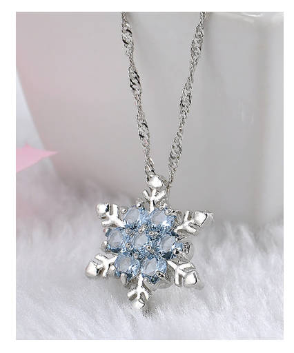 Charming Vintage Blue Snowflake Zircon with Free Matching Necklaces