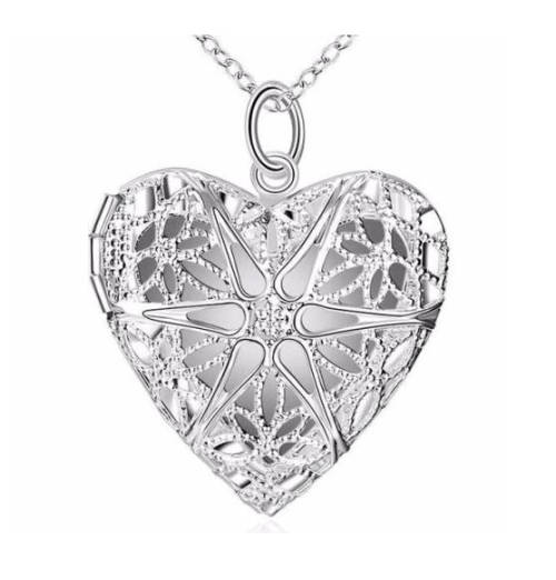 Elegant Heart Shape 925 Sterling Silver Filled Imported Filled Locket with 925 SILVER Matching Chain