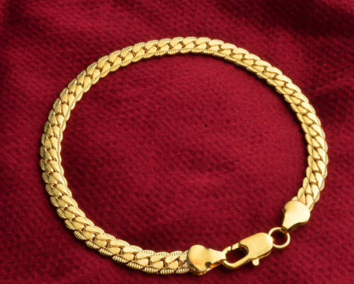 ELEGANT 18KGP YELLOW GOLD 5mm UNISEX IMPORTED Bracelet