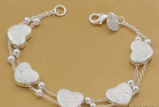 WoW 925 Silver Heart Braclet