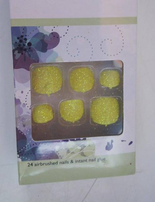 Pre Design Acrylic Gold Toe Nails