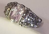 CZ .925 STERLING SILVER ANTIQUE SILVER RING
