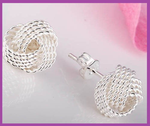 WOVEN .925 STERLING SILVER EARRINGS