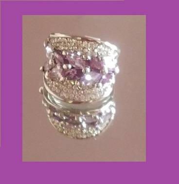 AMETHYST CZ SET IN SILVER RING