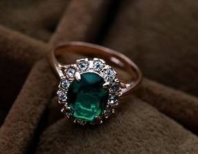PRETTY, SEXY AND SASSY GREEN CZ GP GOLD RING