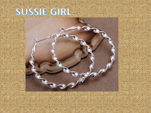 AWESOME PAIR OF .925 STERLING SILVER HOOP EARRINGS