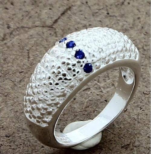 BRILLIANT CUT SAPPHIRE SET IN .925 STERLING SILVER RING