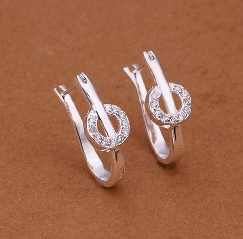 O-SO-STYLISH STERLING SILVER CRYSTAL EARRINGS