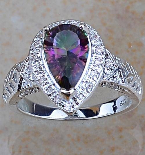 HEART SHAPE RAINBOWE TOPAZ RING