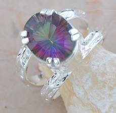 925 SILVER ORIGINAL MYSTIC TOPAZ RING # SIZE 7