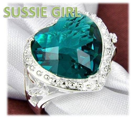 Heart Shape Amethyst  Set in 925 Sterling Silver Ring # Size 9