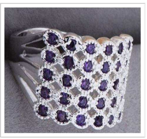 DAINTY 925 STERLING SILVER ROYAL BLUE AMETHYST RING #SIZE 7