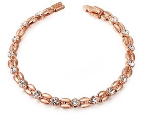 Bella-Cloe's Genuine Austrian Crystal Set in 18ct Rolled Gold Tennis Bracelet