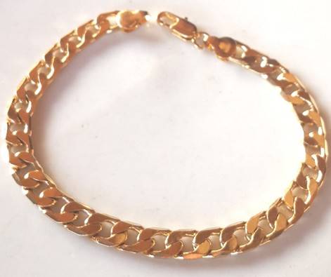 Spectacular  24ct 8mm Solid Yellow Gold Filled  Unisex Bracelet