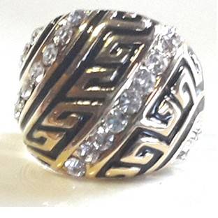 Awesome Detailed 18ct Yellow Rolled Gold Diamond Impression Ring #Size 7.5