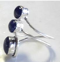 Impressive Natural Blue Jasper Set in Solid 925 Sterling Silver Ring #Size 8