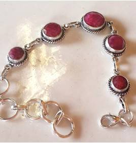 Awesome Natural Indian Ruby Gemstone1 Tennis Bracelet 16.2 grams