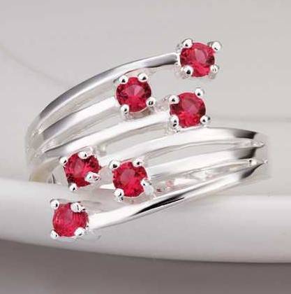 Remarkable 6 Cr. Botwana Pink/Red Ruby Ring #Size 8/18 mm