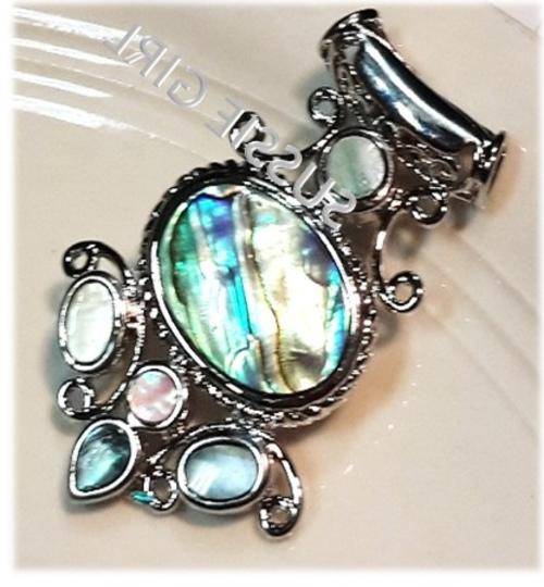 Alluring & Luscious Oval Abalone Set in 925 Silver Pendant
