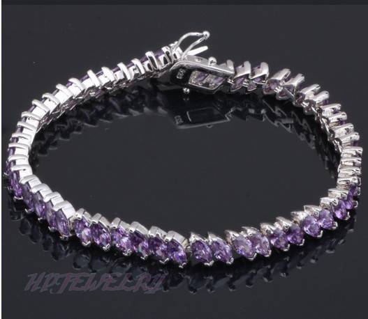 --  Eye Catching -- Chloe Topaz Crystals In 925 Sterling Silver Tennis Bracelet
