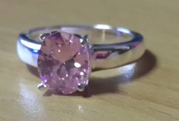 -- Size 8 --  Morganite -- Awesomely -- Set in -- 925 Silver -- Imported Ring --