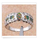 Eye Catching -- Size 7 -- Fire Opal Gorgeously Set in 925 Silver Ring