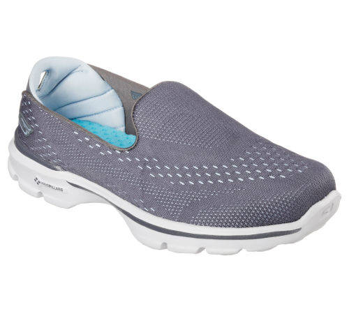 Original SKECHERS - Go Walk 3 Dominate Charcoal/Blue - Sizes 3, 4, 5, 6, 7
